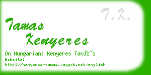 tamas kenyeres business card